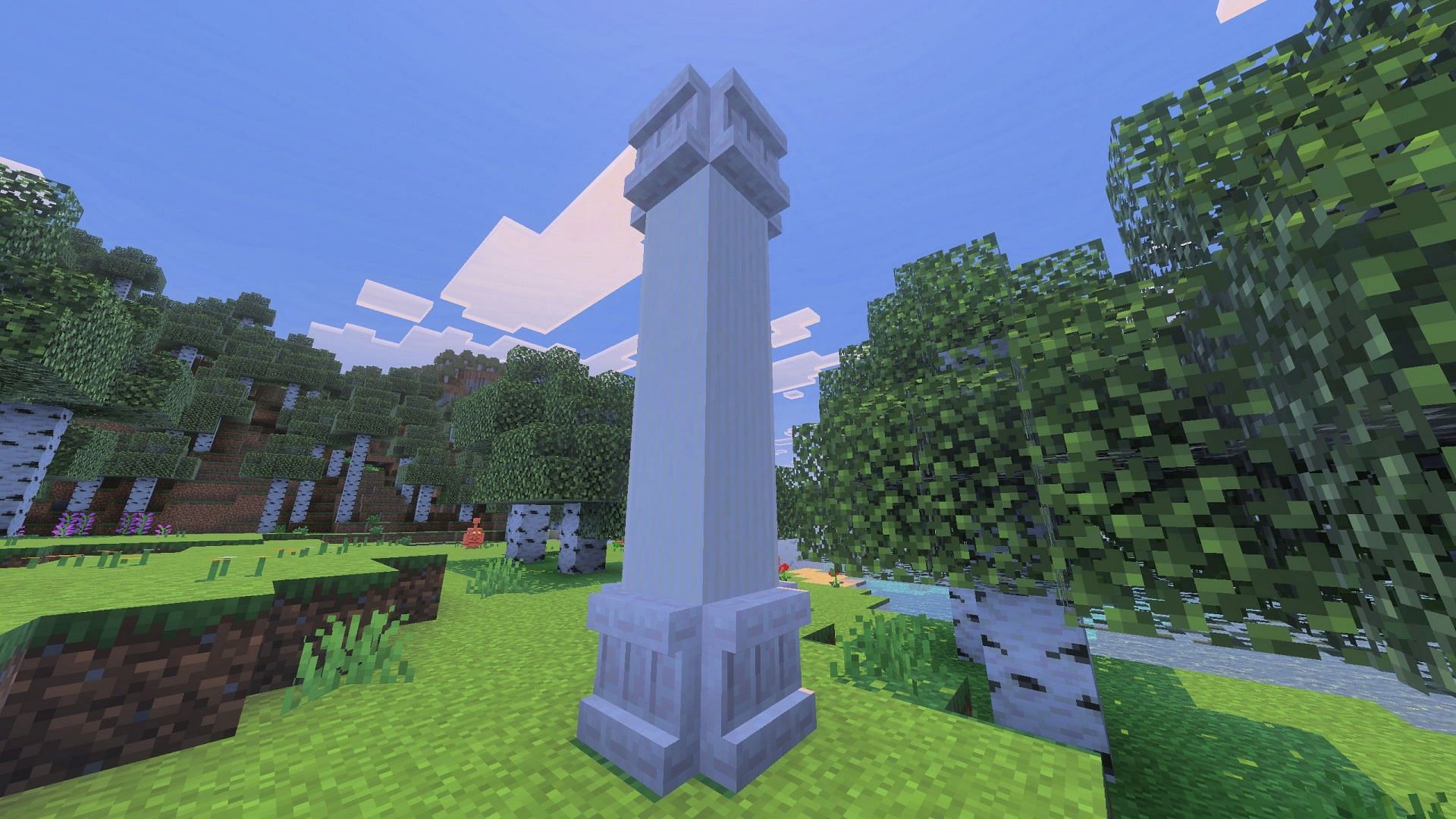 Shelves can be used as vertical slabs (Image via Sportskeeda Gaming || Mojang Studios)